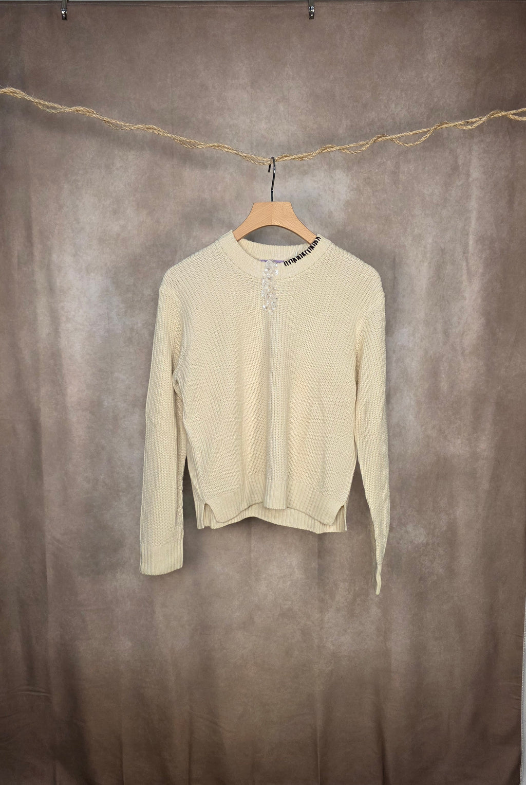 Maglia girocollo in misto cotone