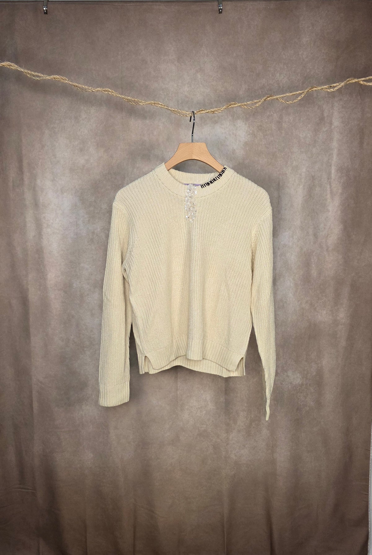 Maglia girocollo in misto cotone