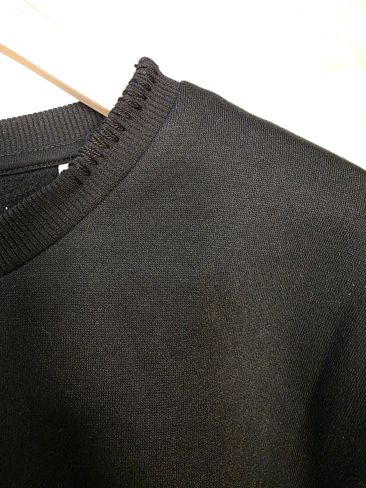 Felpa girocollo  nera in misto cotone