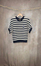 T-Shirt in maglia a righe in misto cotone