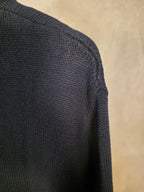 Maglione girocollo in cotone blu navy
