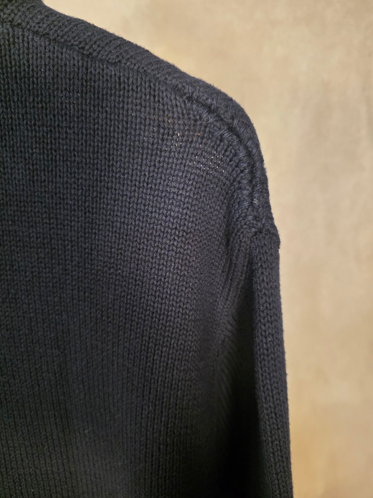 Maglione girocollo in cotone blu navy