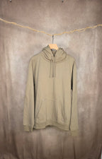 Felpa con cappuccio beige in misto cotone