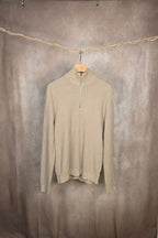 Maglione in cotone organico con mezza zip
