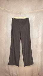 Pantaloni a gamba larga color marrone cioccolato