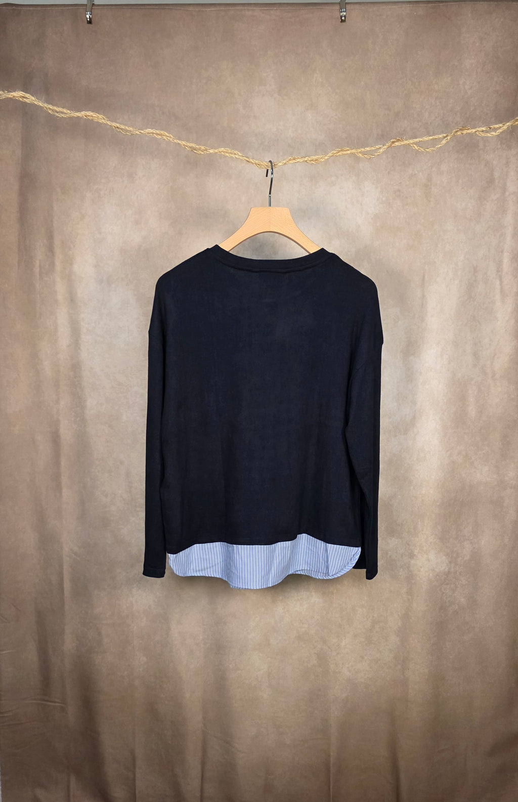 Magliietta in maglia fine blu navy