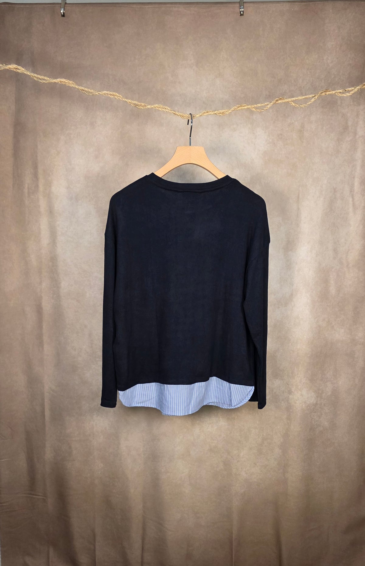 Magliietta in maglia fine blu navy