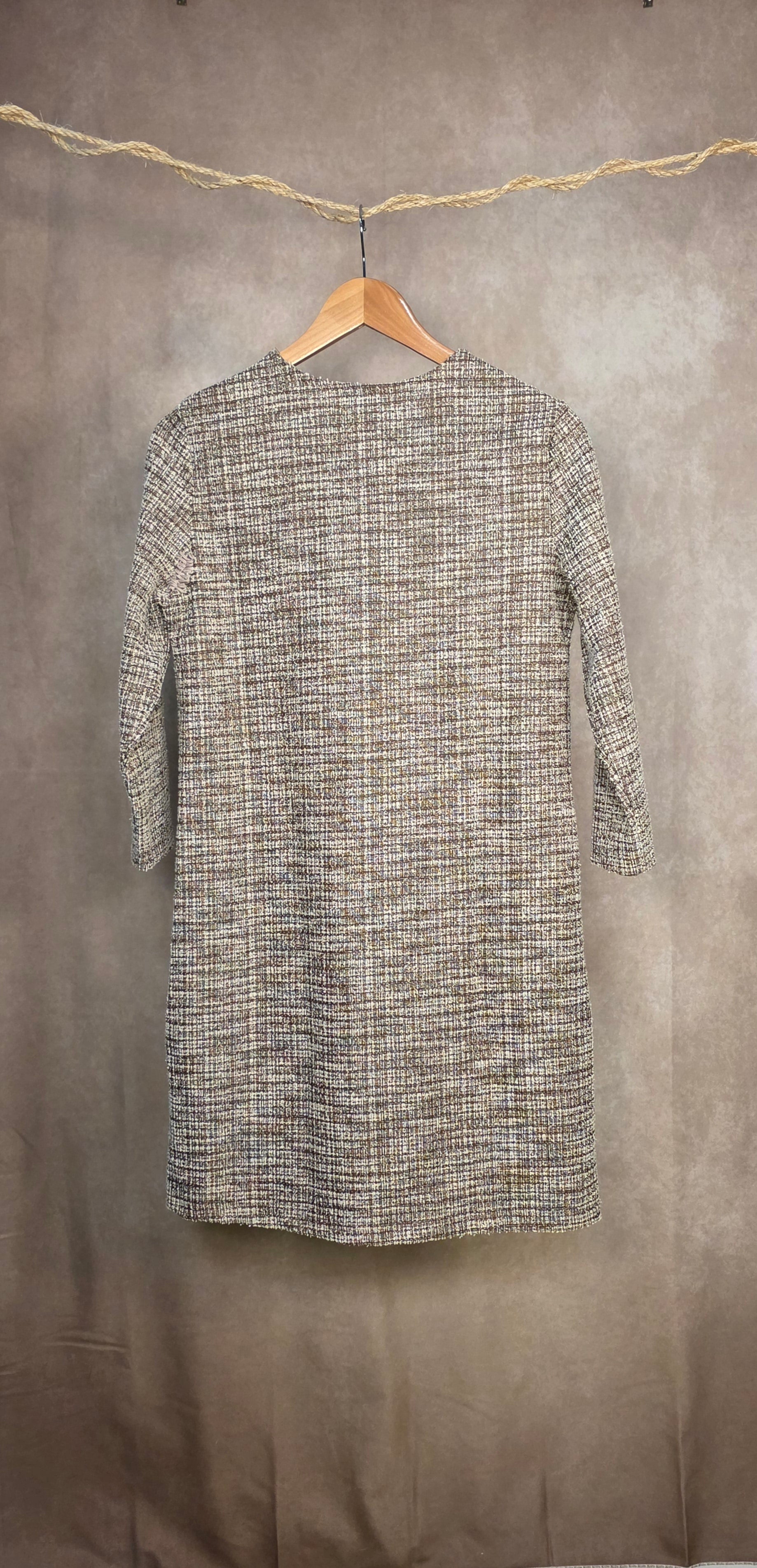 Abito corto effetto tweed