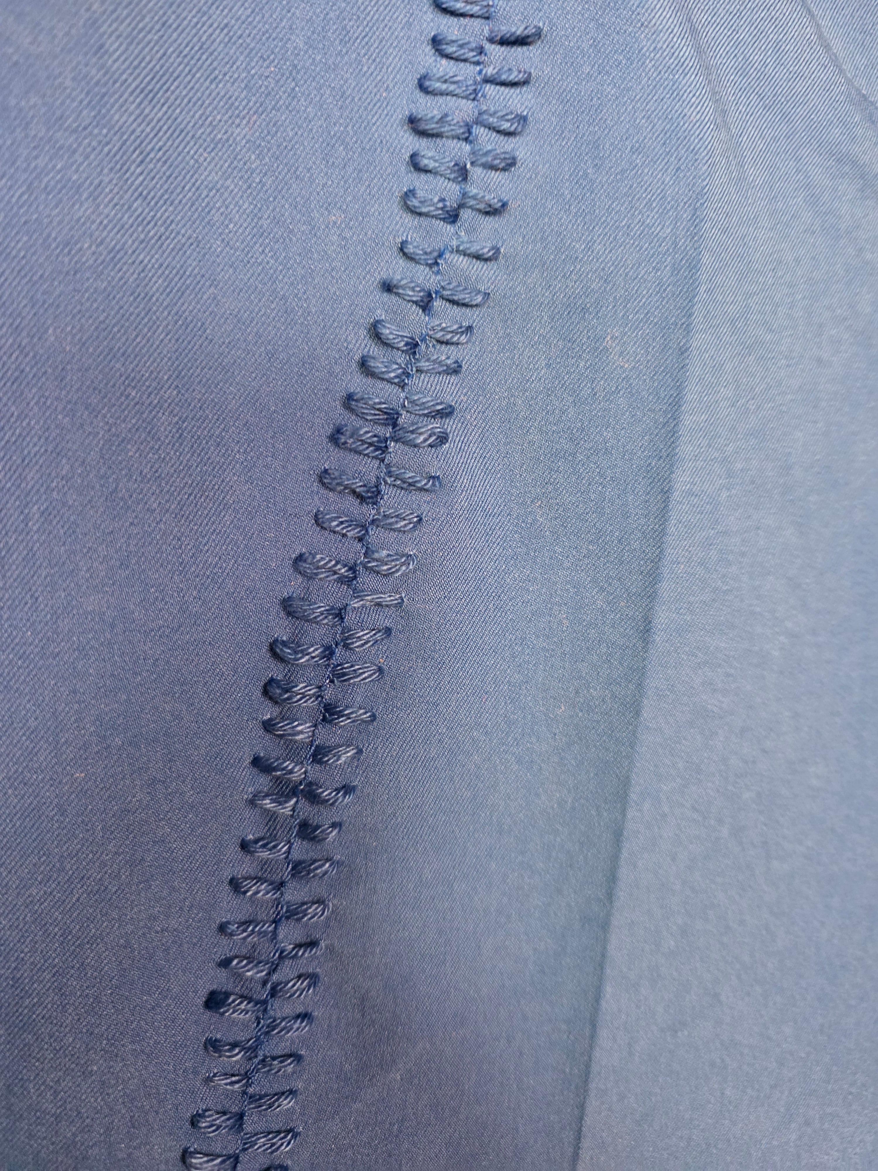 Pantalone blu gamba dritta