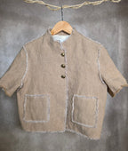 Blazer con bordi sfrangiati
