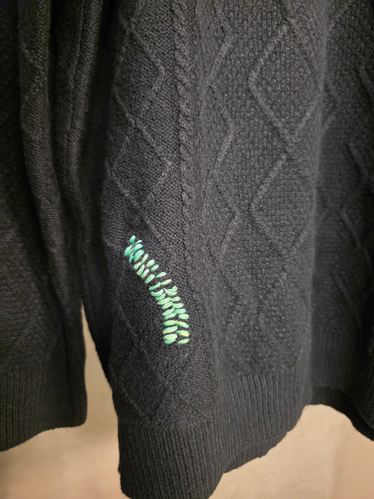 Maglione girocollo in maglia a rombi