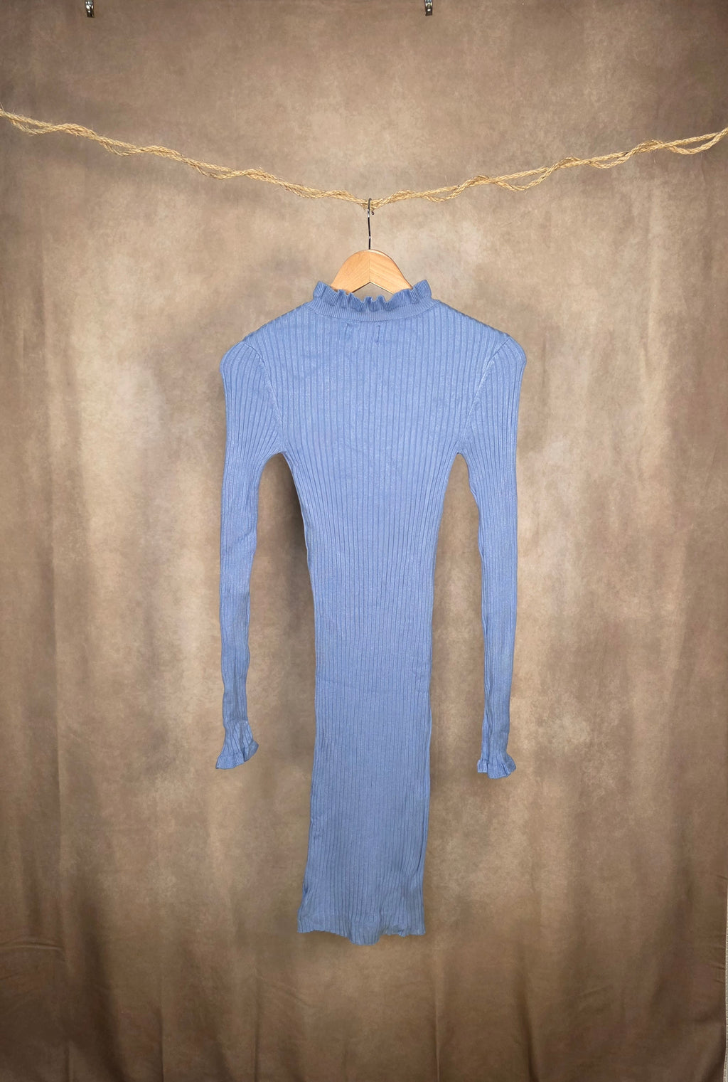 Abito mini azzurro in maglia