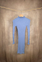 Abito mini azzurro in maglia