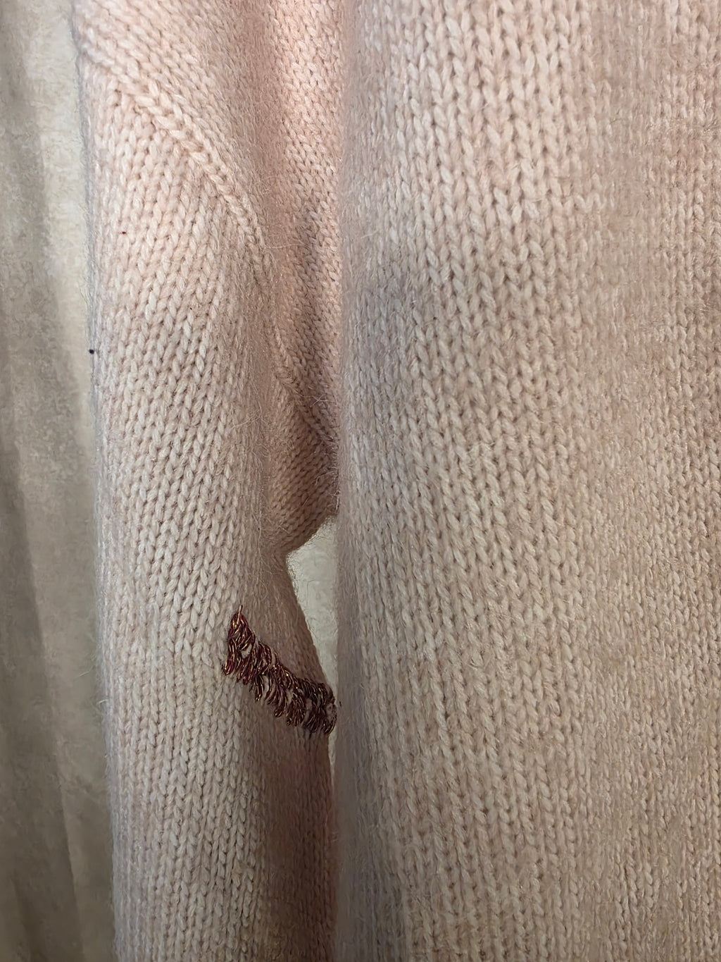 Cardigan in maglia con bottoni rosa cipria