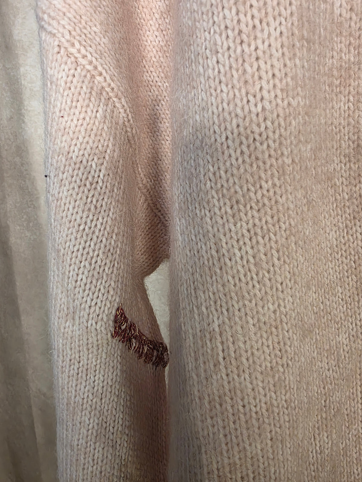 Cardigan in maglia con bottoni rosa cipria