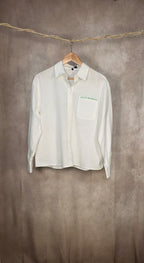 Camicia bianca in misto cotone organico e lino