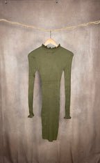 Abito mini verde in maglia