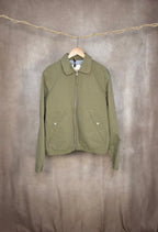 Giacca leggera con colletto e zip verde oliva