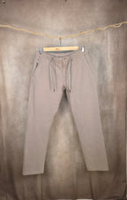 Pantaloni in misto cotone grigio tortora