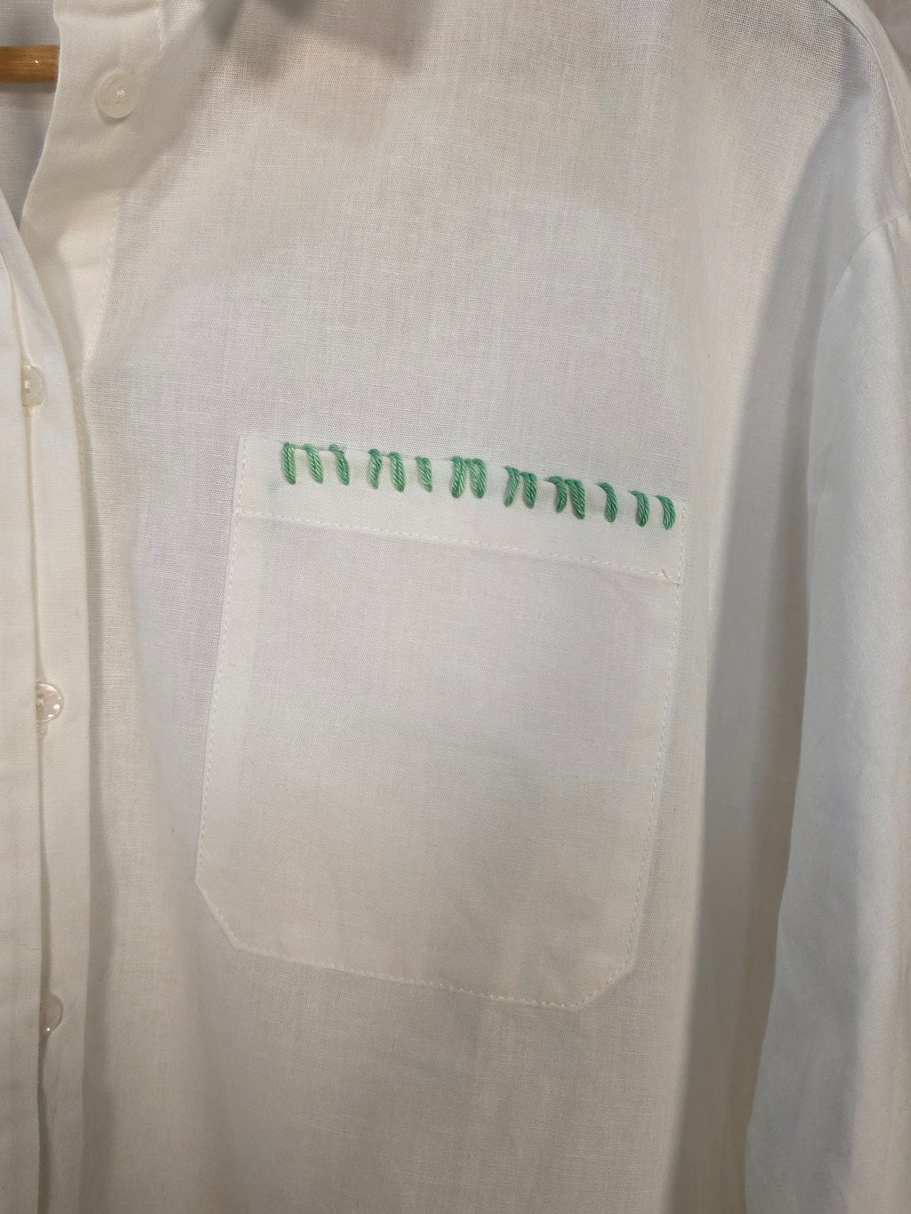 Camicia bianca in misto cotone organico e lino