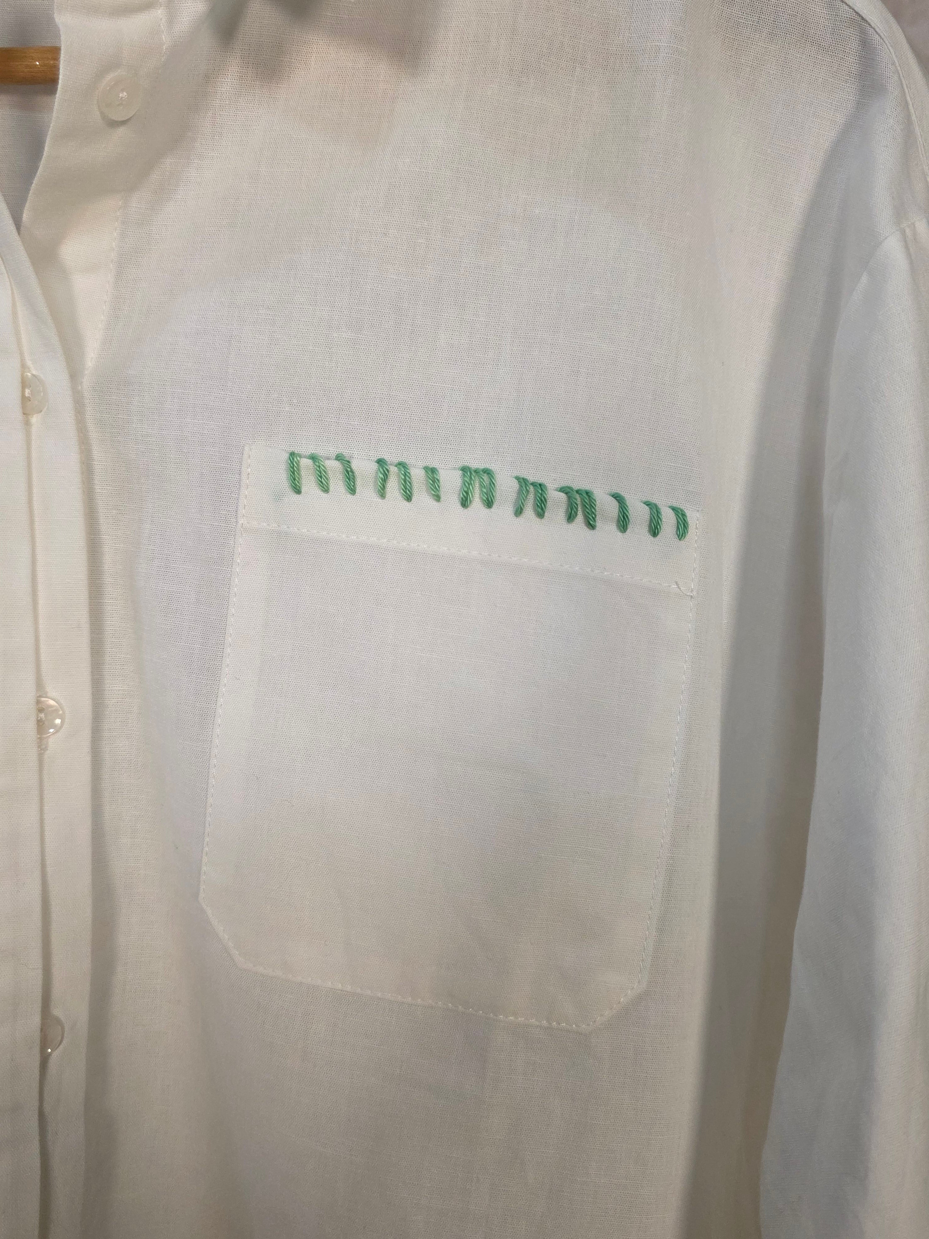 Camicia bianca in misto cotone organico e lino