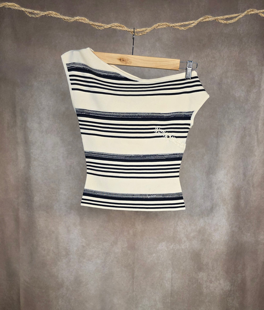 Top in maglia asimmetrico