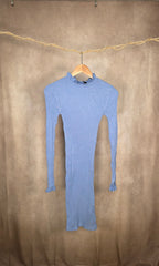 Abito mini azzurro in maglia