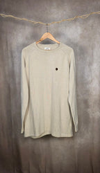 Maglione girocollo in cotone color crema