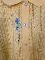 Cardigan a maniche corte in maglia traforata