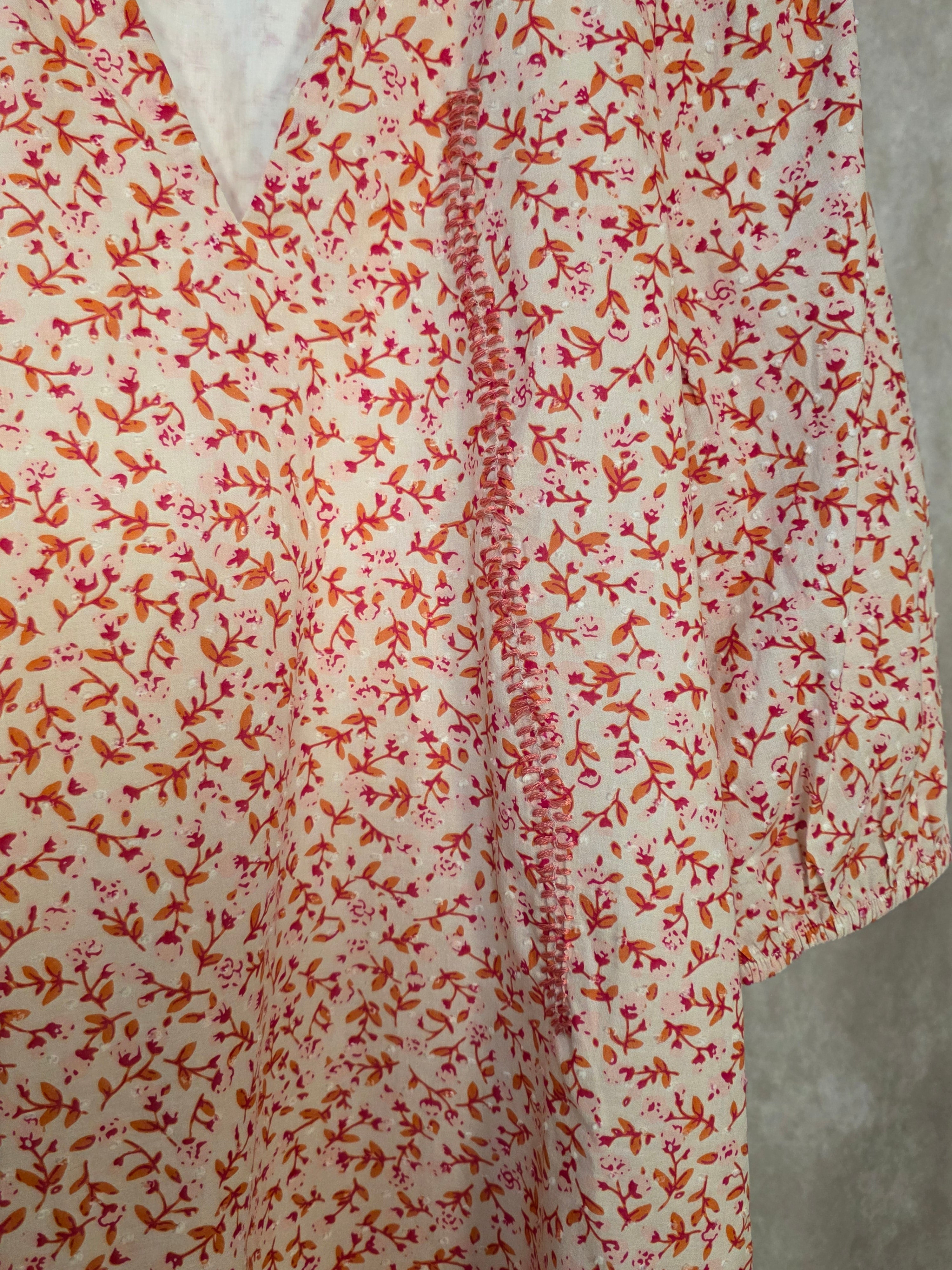 Abito midi pink flower