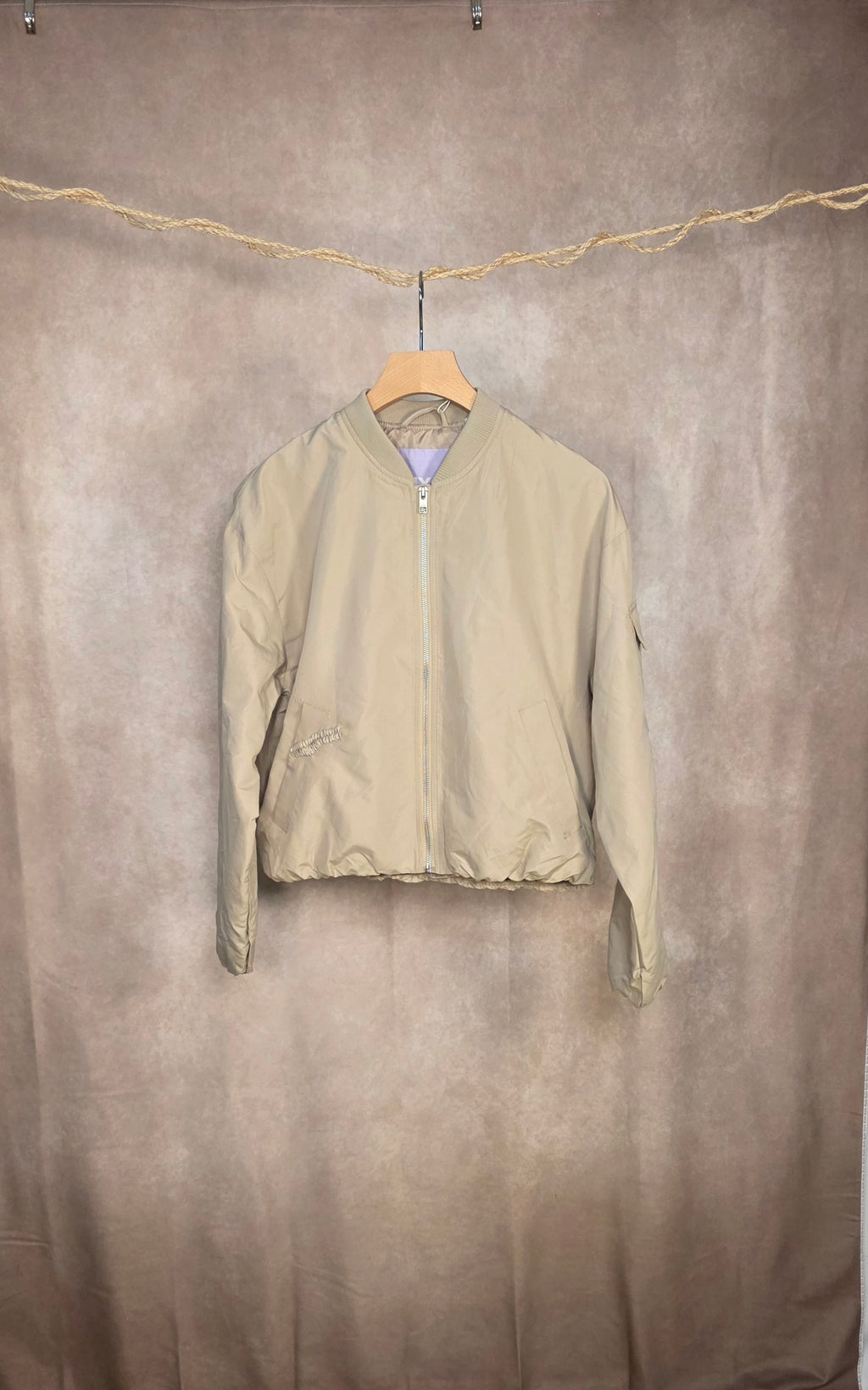 Giacca bomber leggera beige