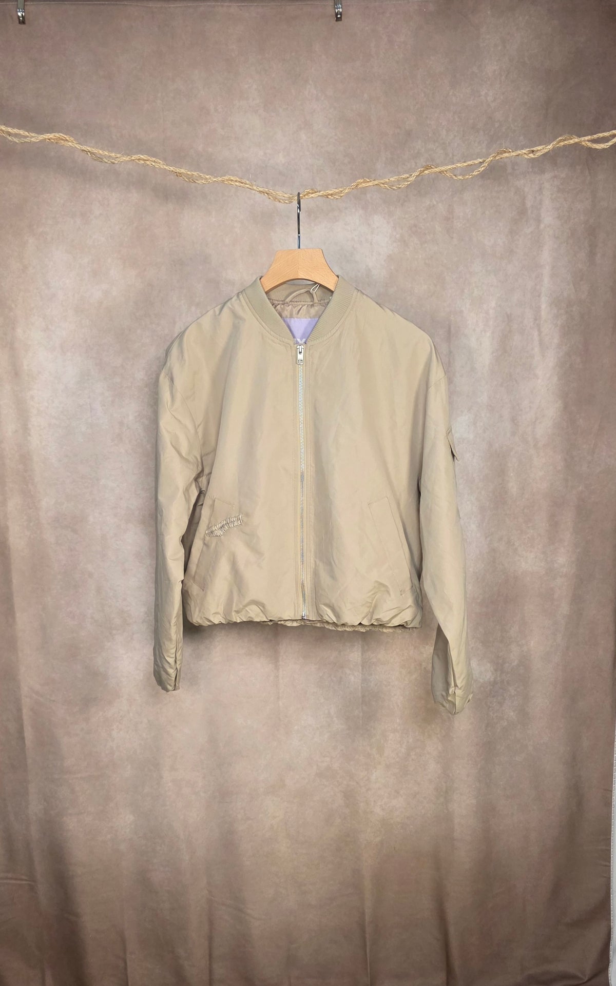 Giacca bomber leggera beige