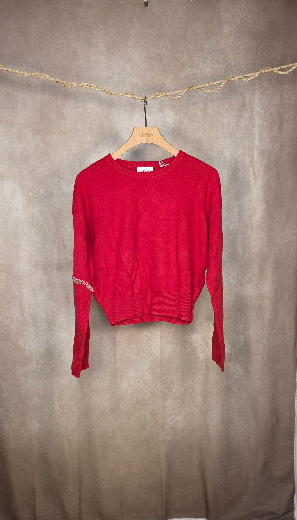Maglia girocollo cropped rossa
