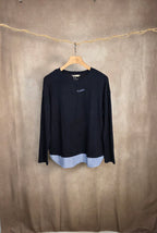 Magliietta in maglia fine blu navy
