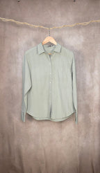 Camicia in cotone verde pastello