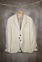Blazer in lino color sabbia