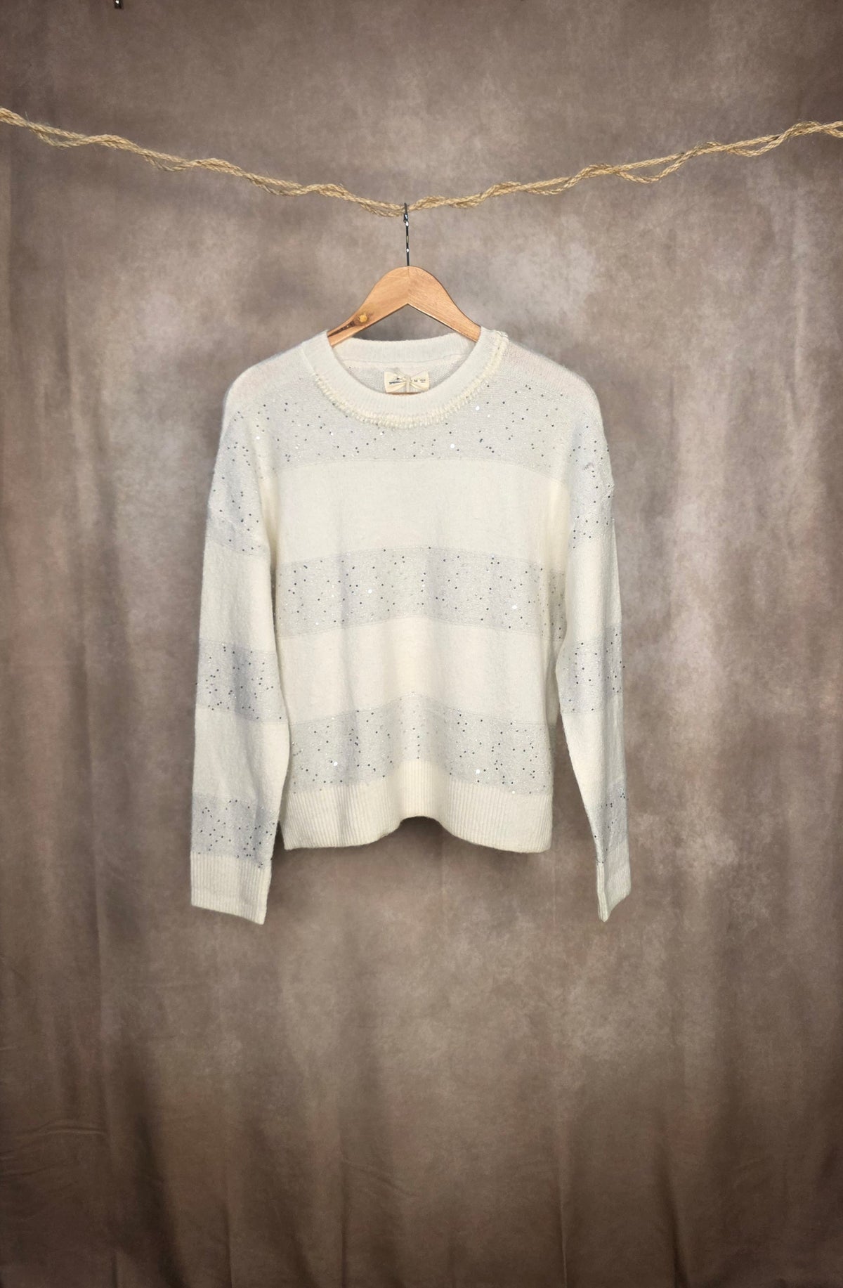Maglione a righe con pailettes