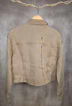 Giacca denim marrone