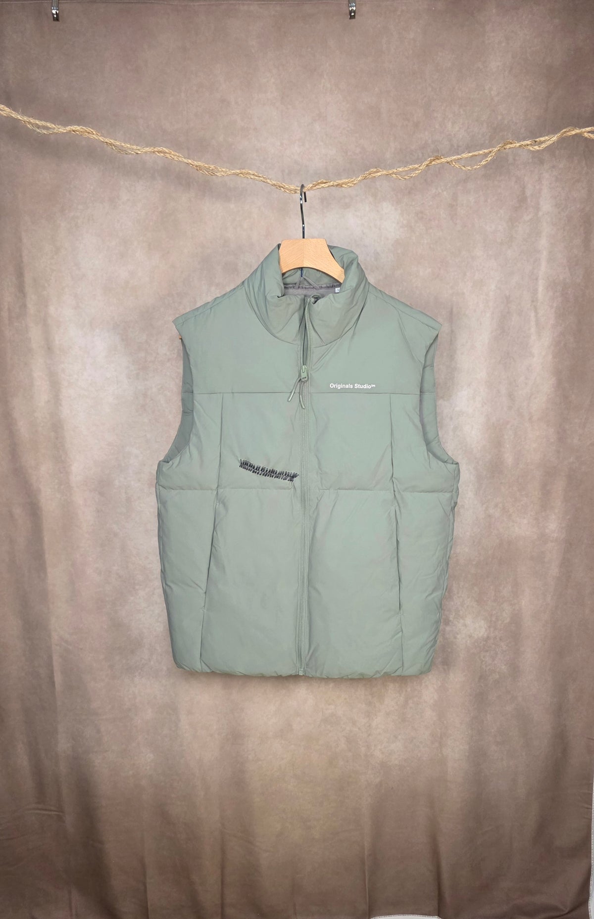 Gilet imbottito verde pastello