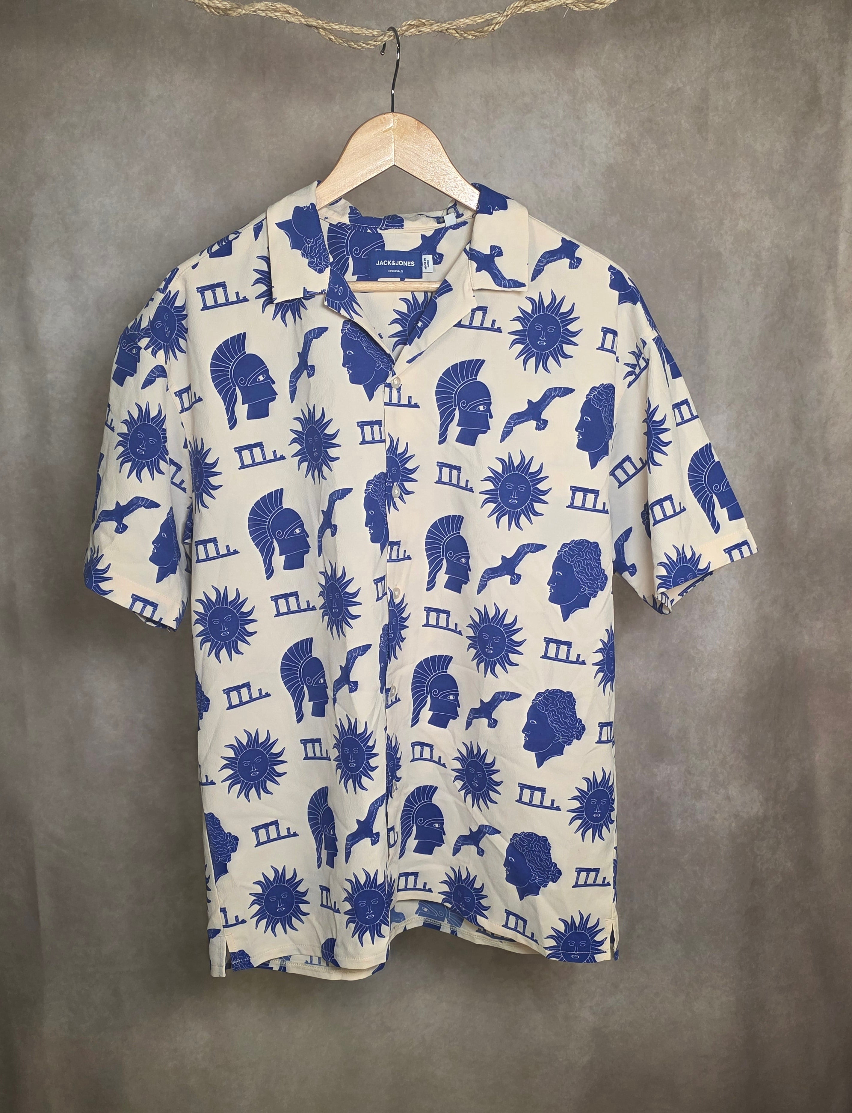 Camicia jacquard stampa grafica