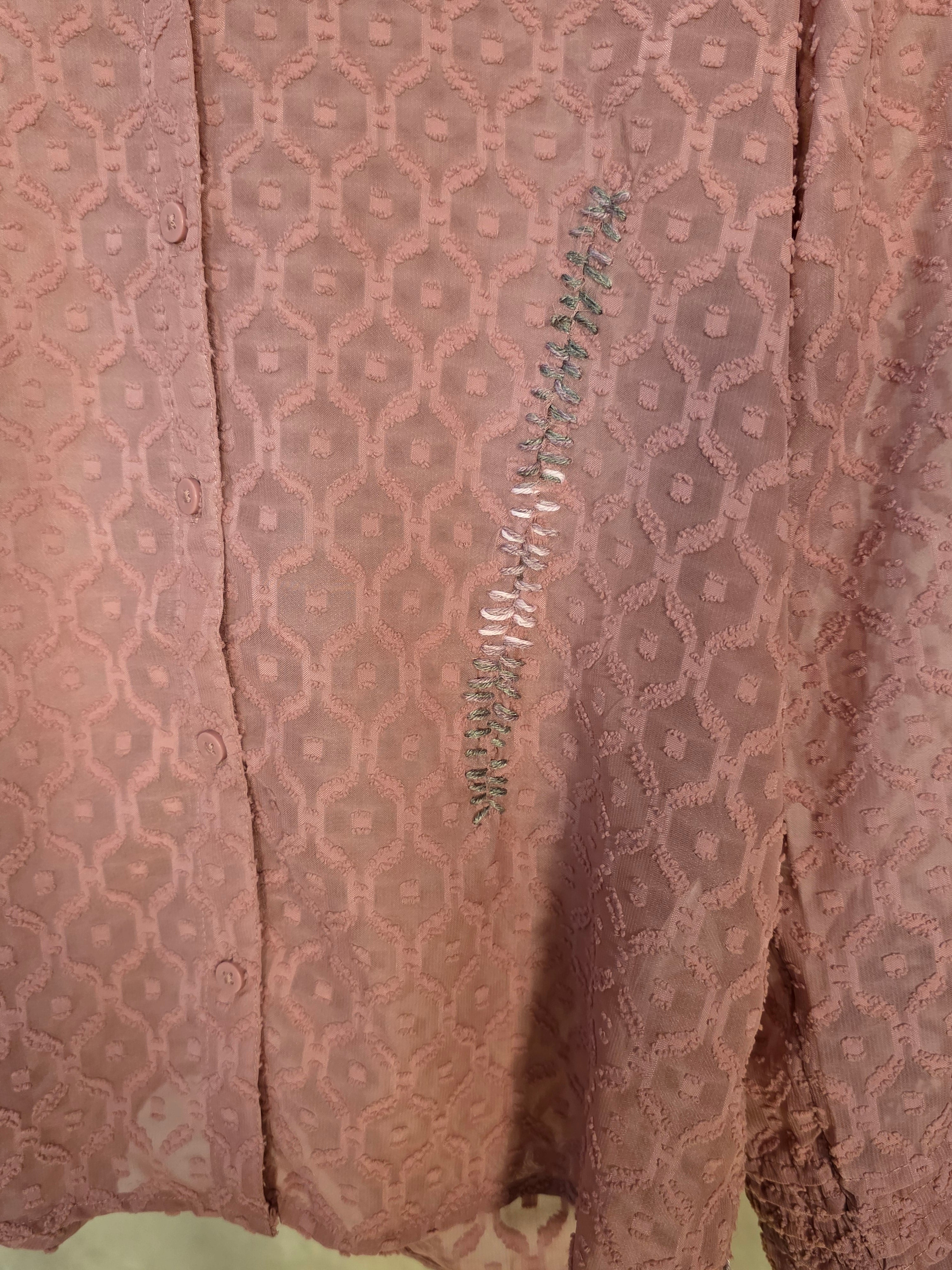 Camicia jacquard rosa antico
