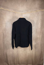 Felpa pile blu navy con zip