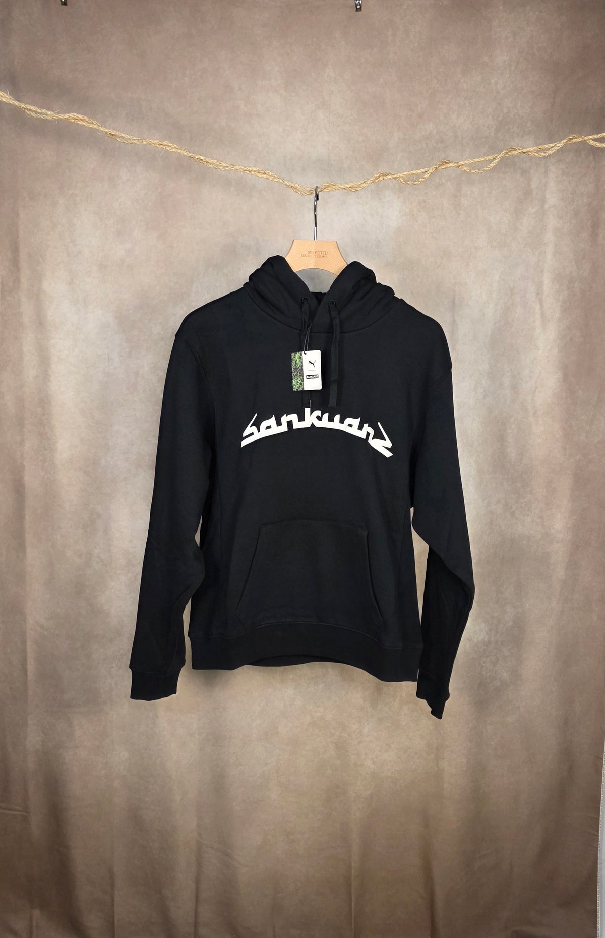 Felpa nera hoodie oversize Puma