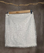 Gonna bianca con micro paillettes