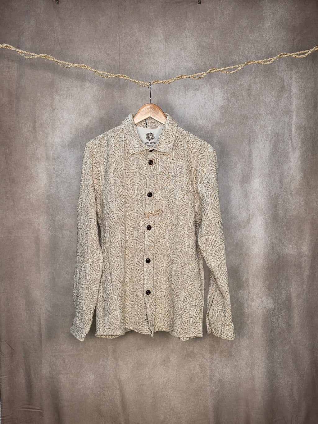 Camicia overshirt in fantasia sabbia