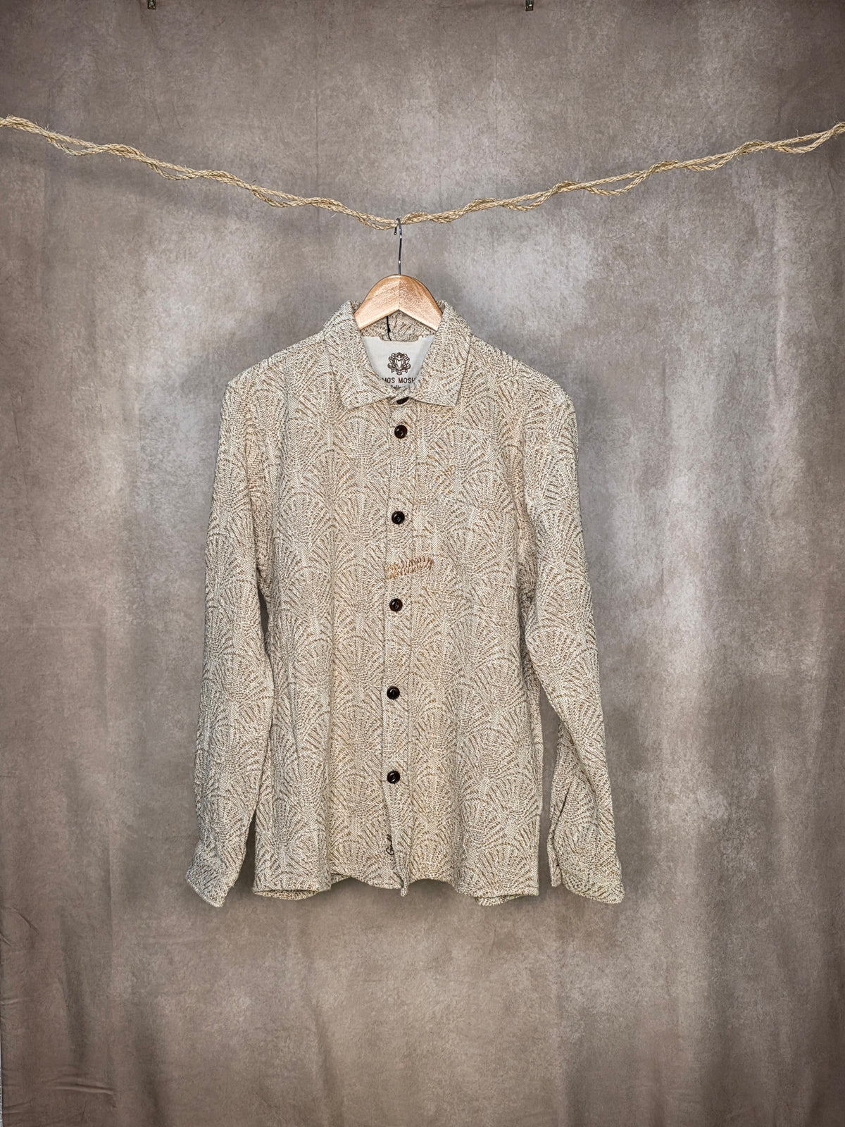 Camicia overshirt in fantasia sabbia