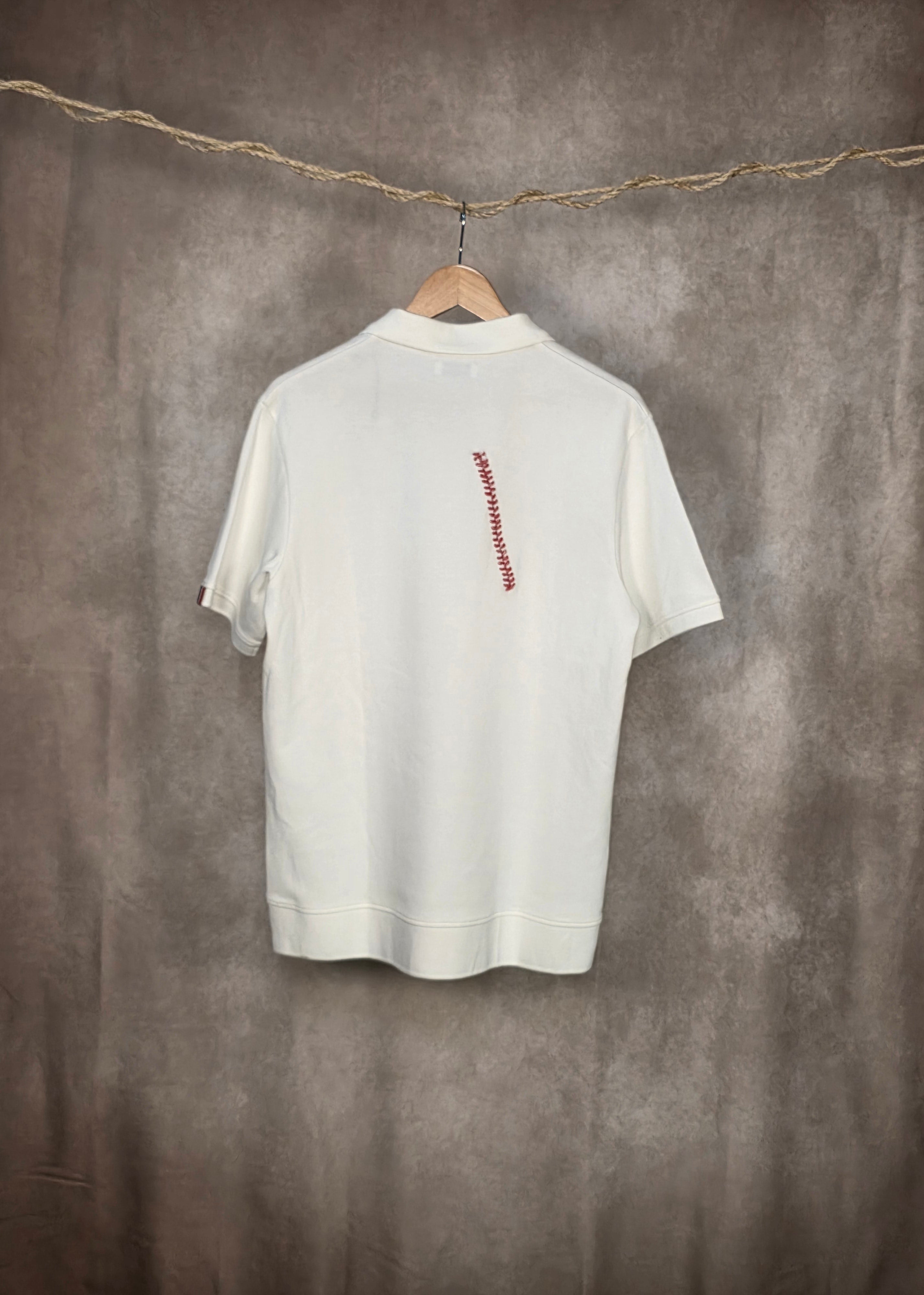 Polo piqué bianco in misto cotone