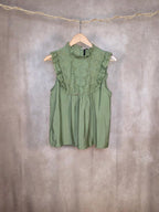 Camicia smanicata in sangallo
