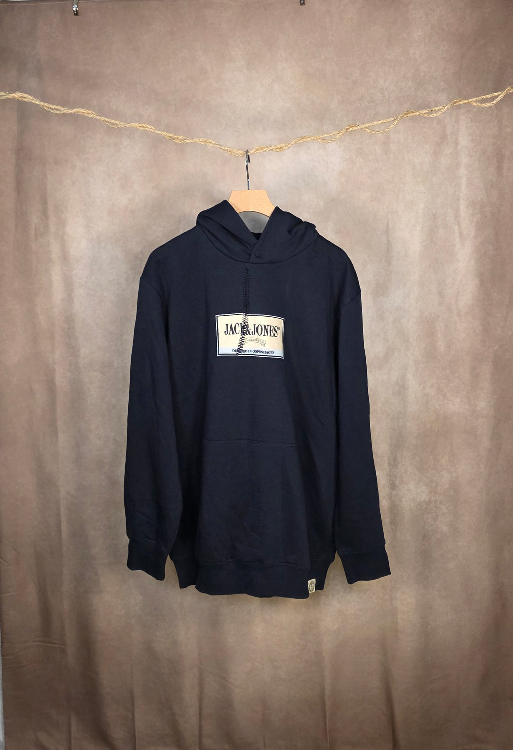 Felpa blu navy con cappuccio +FIT