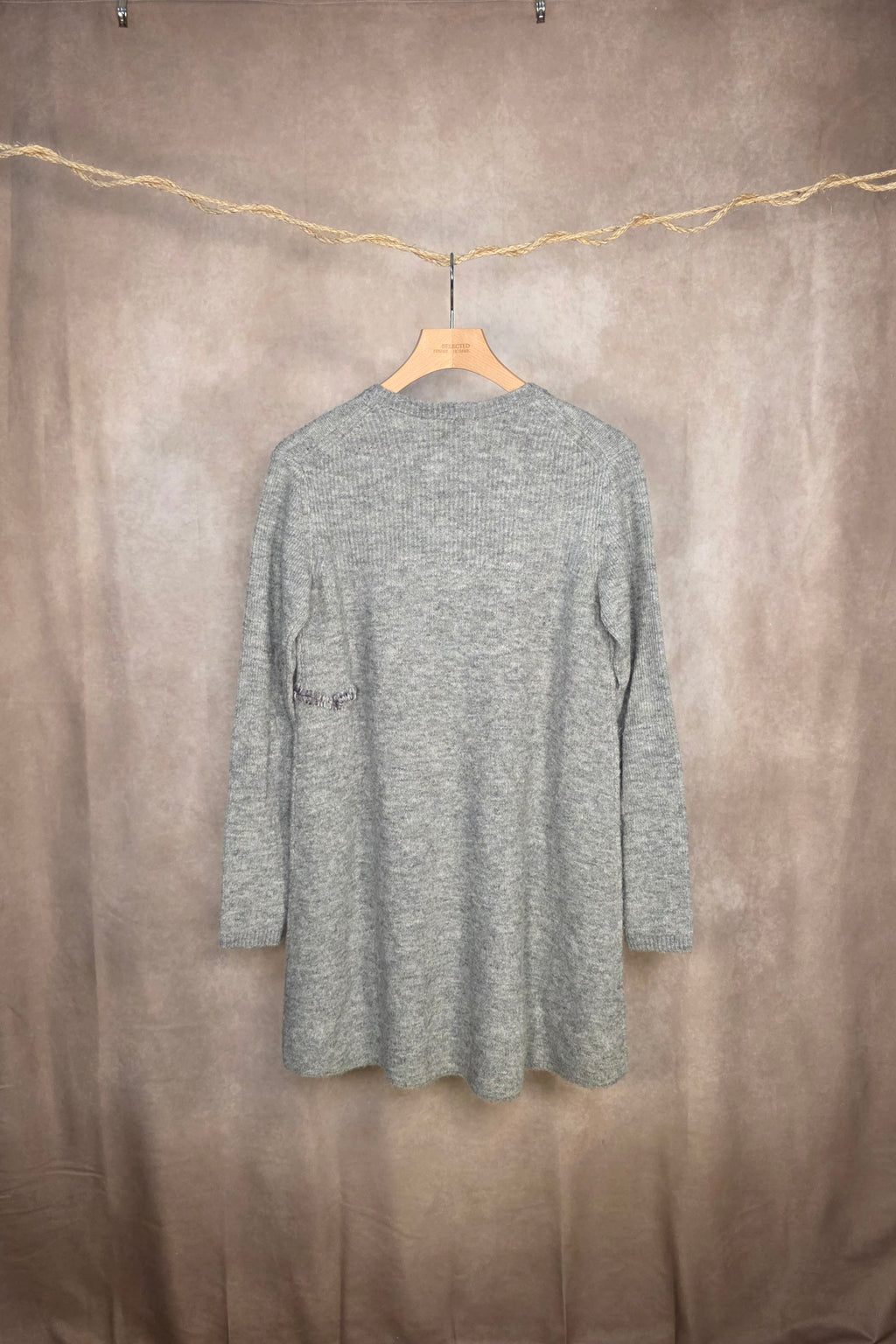 Abito corto in maglia grey melange